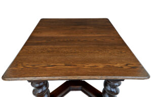 Early 20th Century Oak Extending Dining Table — thumbnail 8
