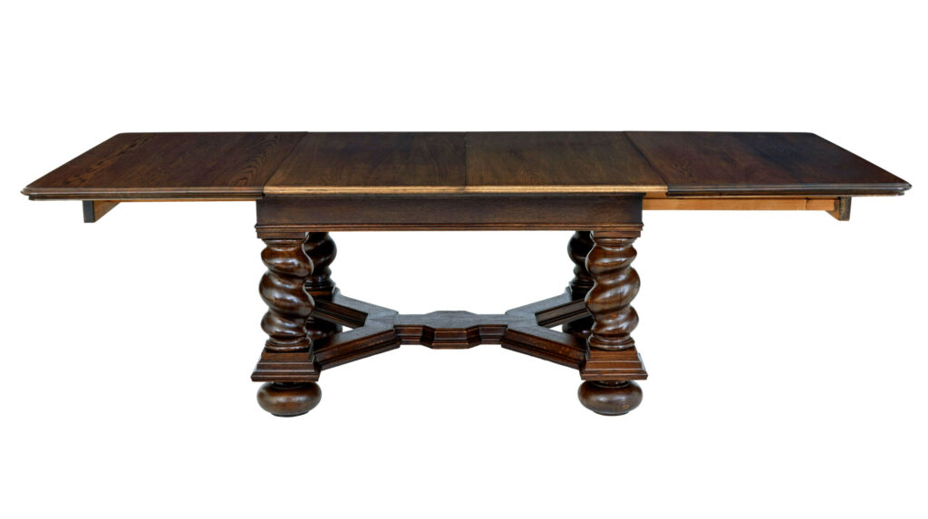 Early 20th Century Oak Extending Dining Table — image 4