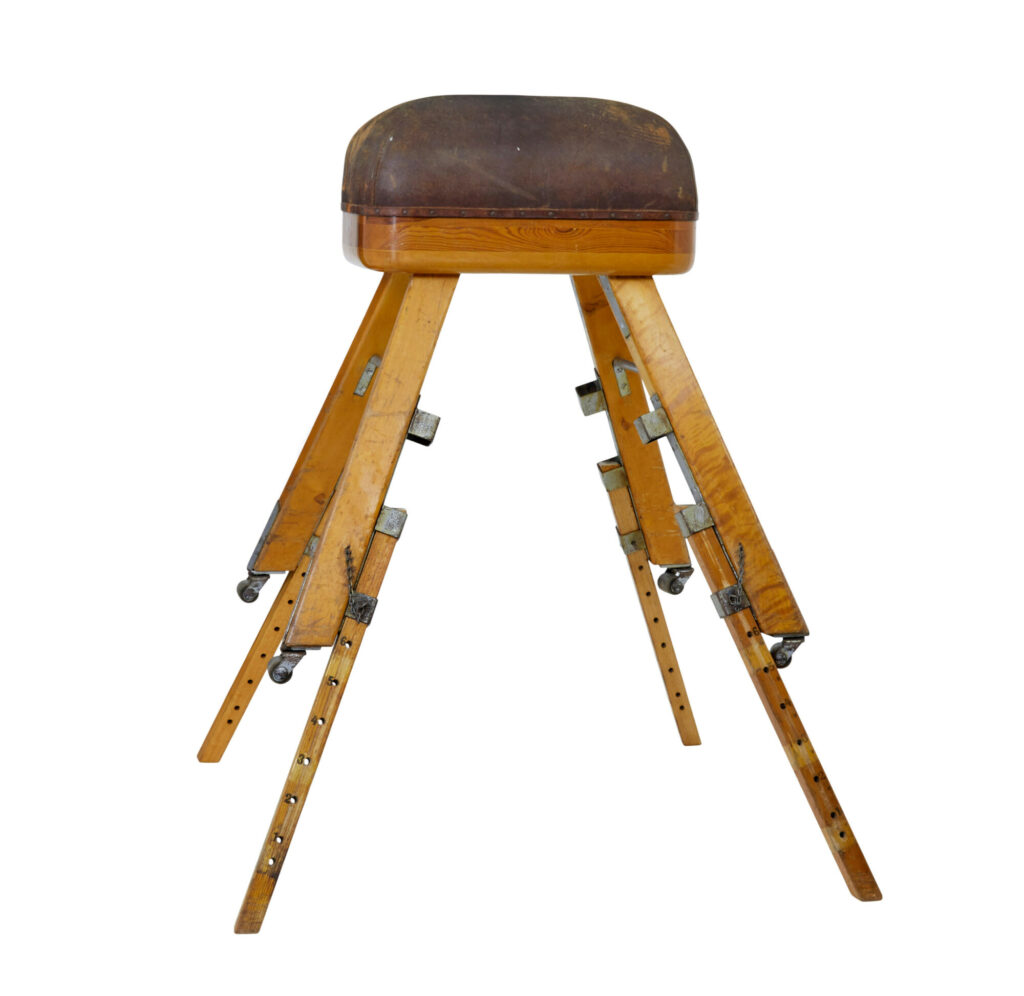 Large Mid 20th Century Scandinavian Pine Gym Horse — image 3