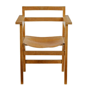Set of 6 1960’s Scandinavian Modern Oak and Leather Armchairs — thumbnail 9