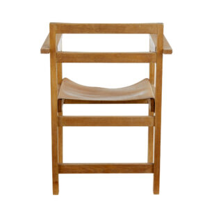 Set of 6 1960’s Scandinavian Modern Oak and Leather Armchairs — thumbnail 7