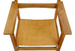 Set of 6 1960’s Scandinavian Modern Oak and Leather Armchairs — thumbnail 2