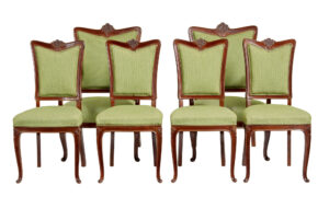 SET OF 6 MID 20TH CENTURY CARVED DINING CHAIRS