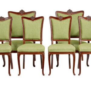 SET OF 6 MID 20TH CENTURY CARVED DINING CHAIRS
