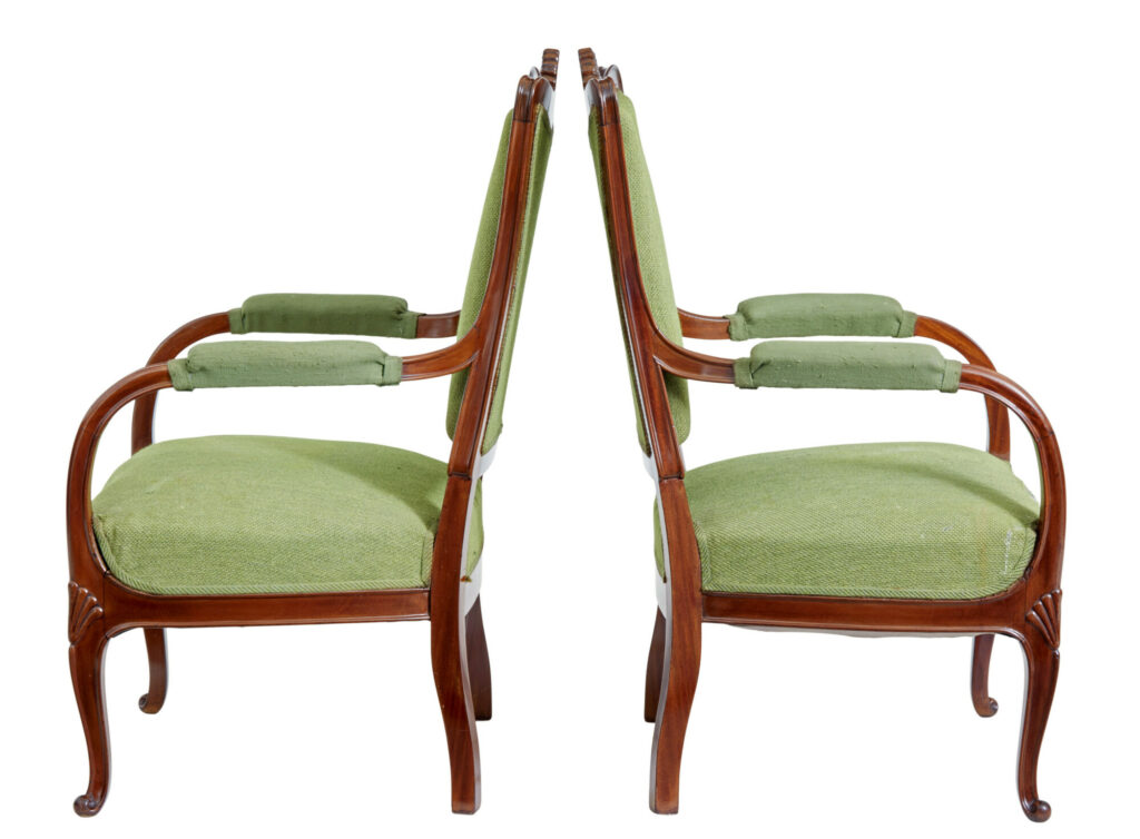 Set of 6 Mid 20th Century Carved Dining Chairs — image 10