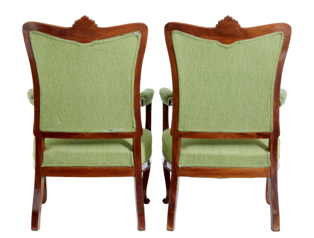 Set of 6 Mid 20th Century Carved Dining Chairs — image 9
