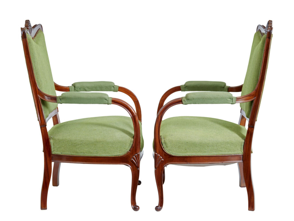 Set of 6 Mid 20th Century Carved Dining Chairs — image 8