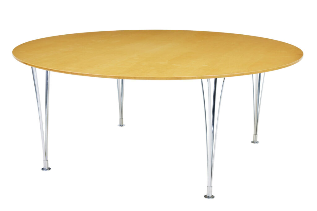 Large Round Scandinavian Bruno Mathsson Birch Dining Table