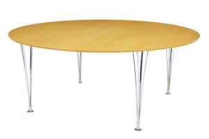 LARGE ROUND SCANDINAVIAN BRUNO MATHSSON BIRCH DINING TABLE