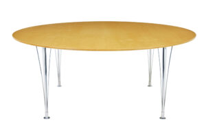 Large Round Scandinavian Bruno Mathsson Birch Dining Table — thumbnail 8