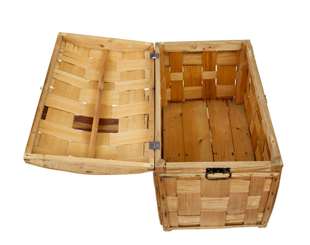 19th Century Swedish Woven Pine Dome Top Trunk — image 3