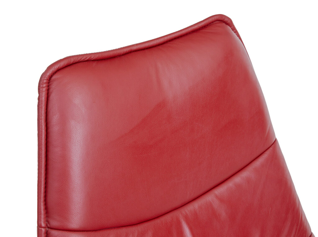20th Century Chrome and Leather Chair with Stool — image 3