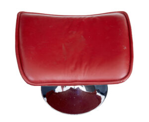20th Century Chrome and Leather Chair with Stool — thumbnail 2