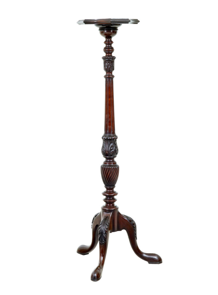 Early 20th Century Carved Mahogany Pedestal Stand