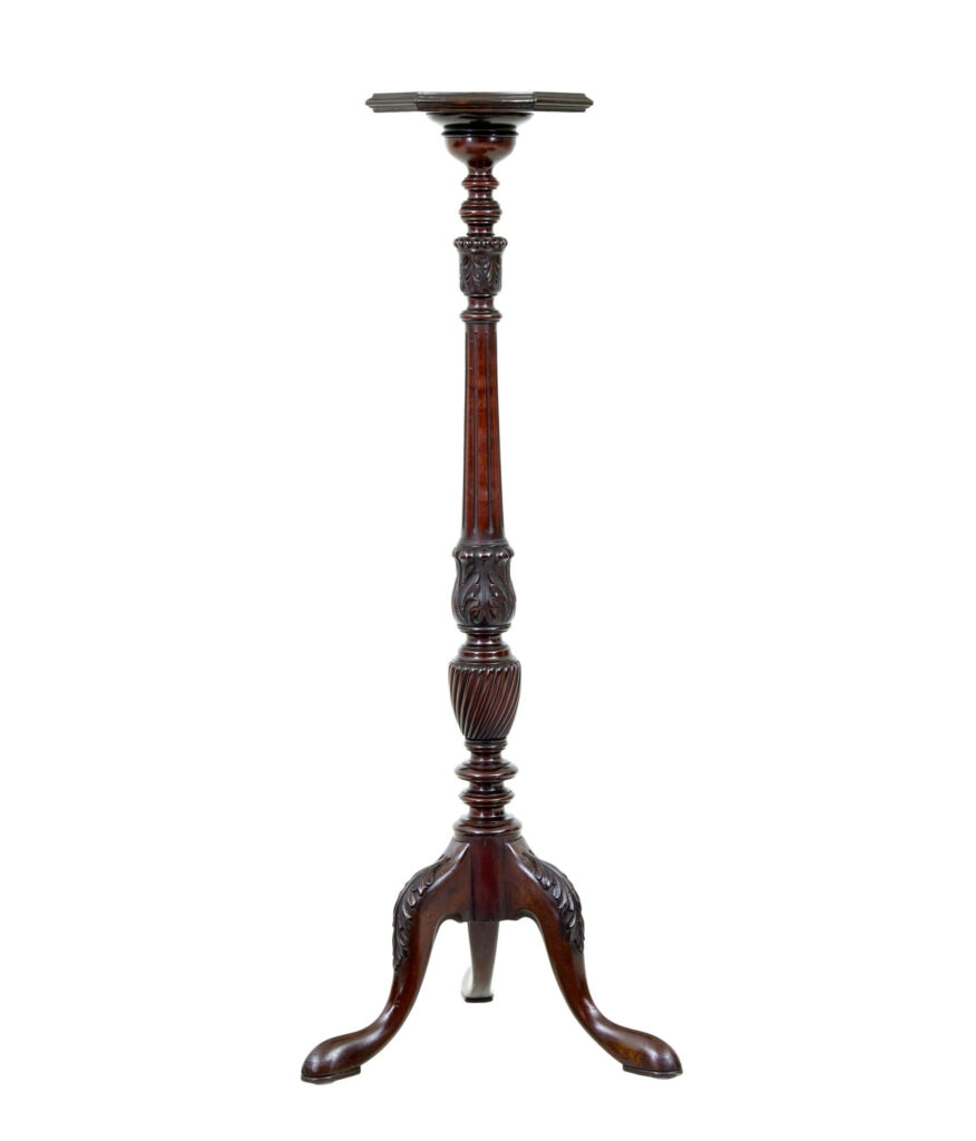 Early 20th Century Carved Mahogany Pedestal Stand — image 6