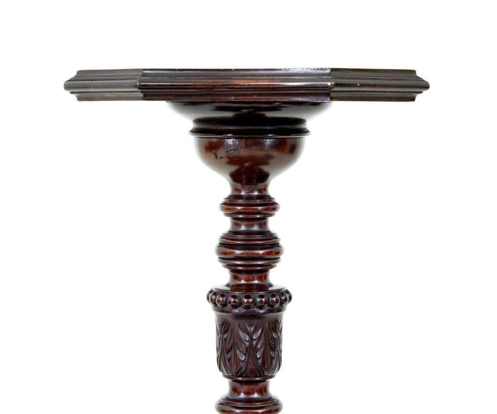 Early 20th Century Carved Mahogany Pedestal Stand — image 4