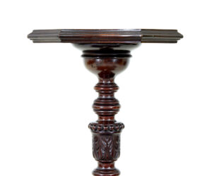 Early 20th Century Carved Mahogany Pedestal Stand — thumbnail 4