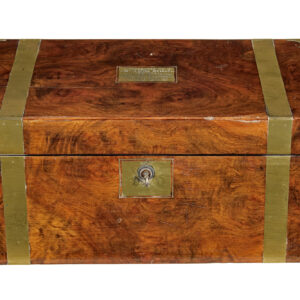 19TH CENTURY BRASS BOUND MAHOGANY WRITING SLOPE