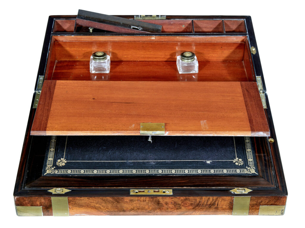 19th Century Brass Bound Mahogany Writing Slope — image 8