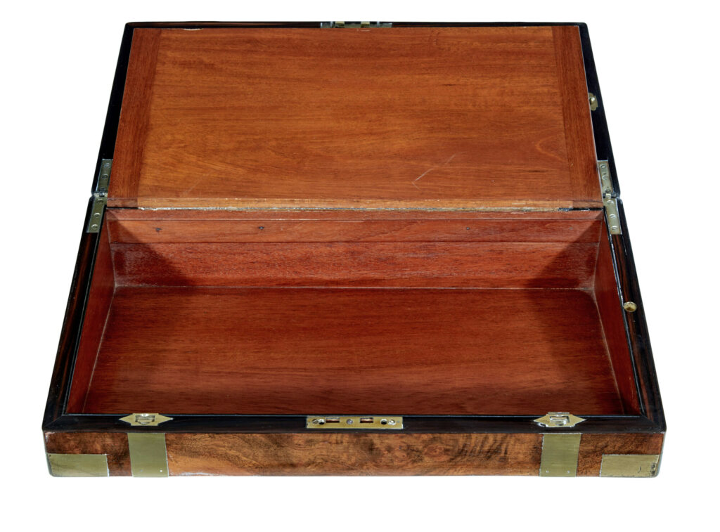 19th Century Brass Bound Mahogany Writing Slope — image 7