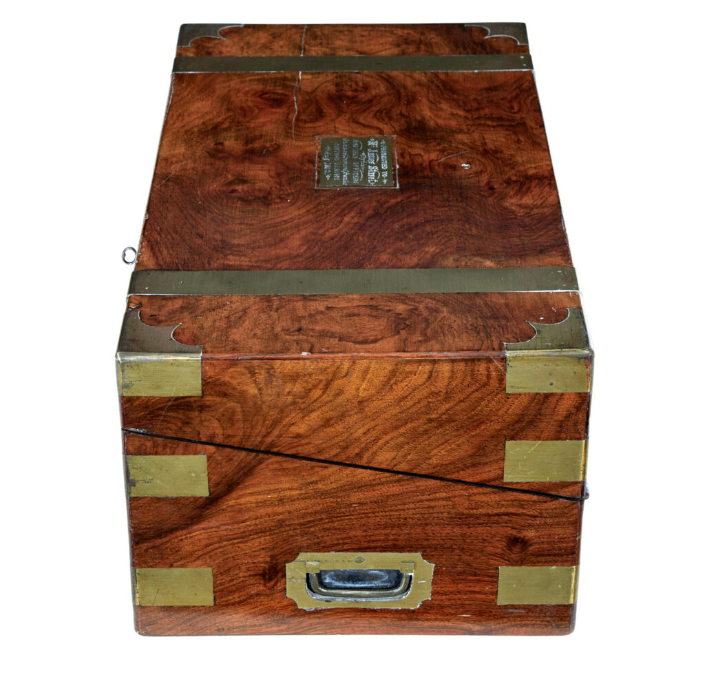 19th Century Brass Bound Mahogany Writing Slope — image 6
