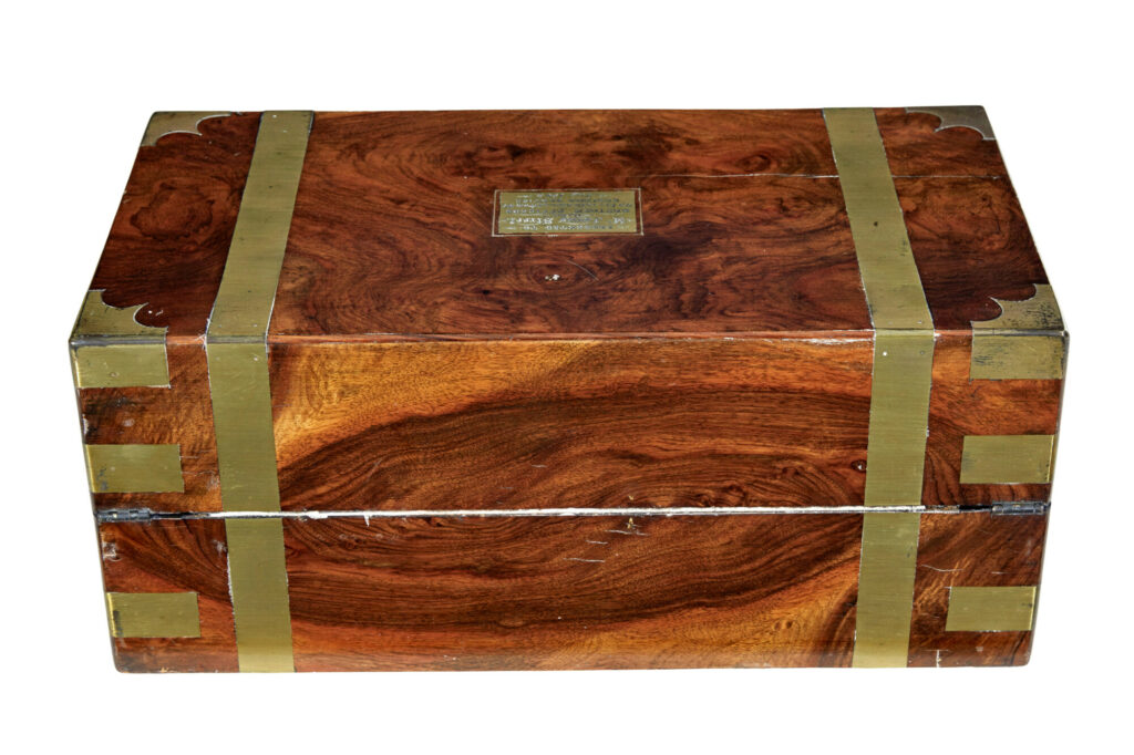 19th Century Brass Bound Mahogany Writing Slope — image 5
