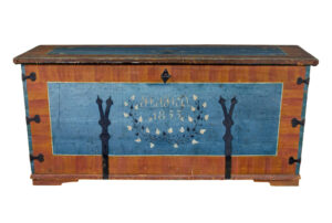 MID 19TH CENTURY TRADITIONAL SWEDISH PAINTED COFFER