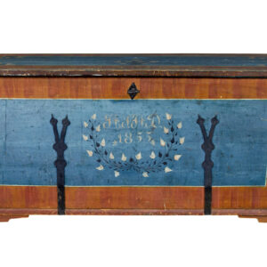 MID 19TH CENTURY TRADITIONAL SWEDISH PAINTED COFFER