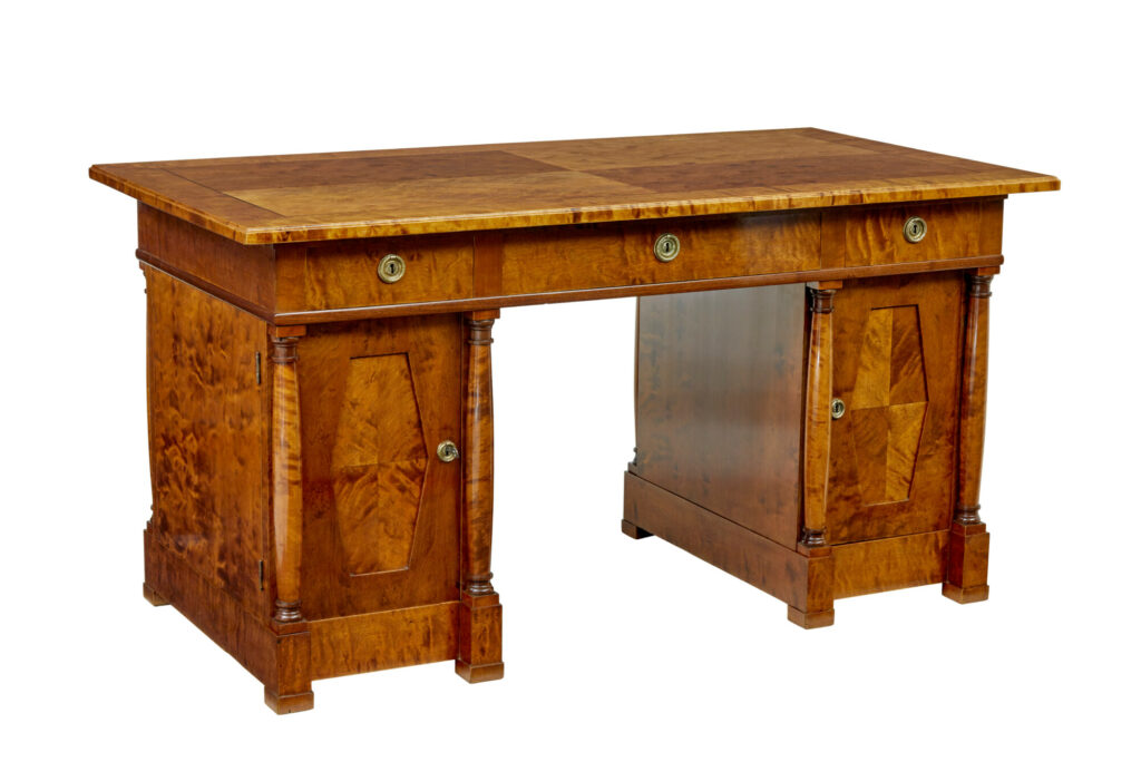 19th Century Empire Revival Swedish Birch Desk — image 2