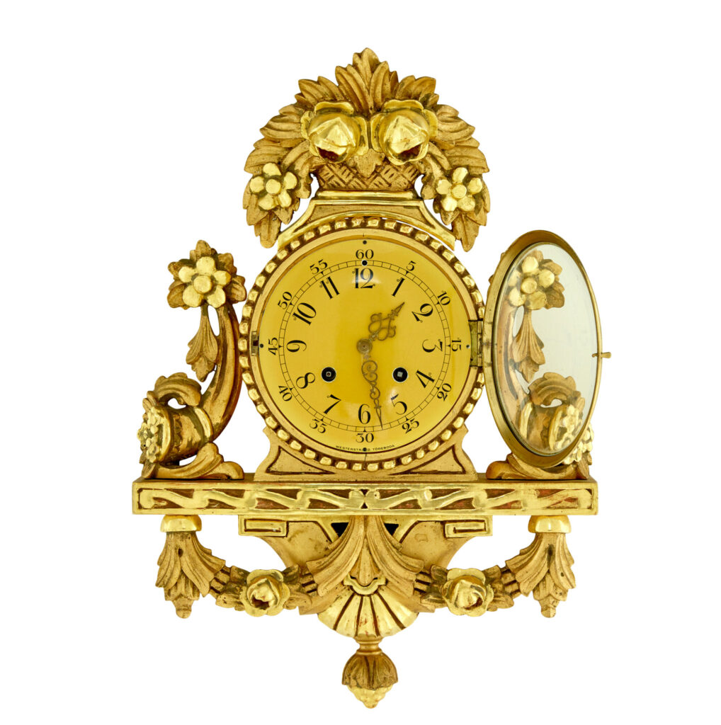 20th Century Westerstrand Rococo Revival Gilt Carved Clock — image 2