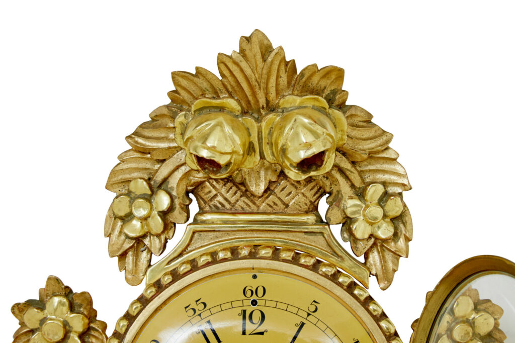 20th Century Westerstrand Rococo Revival Gilt Carved Clock — image 5