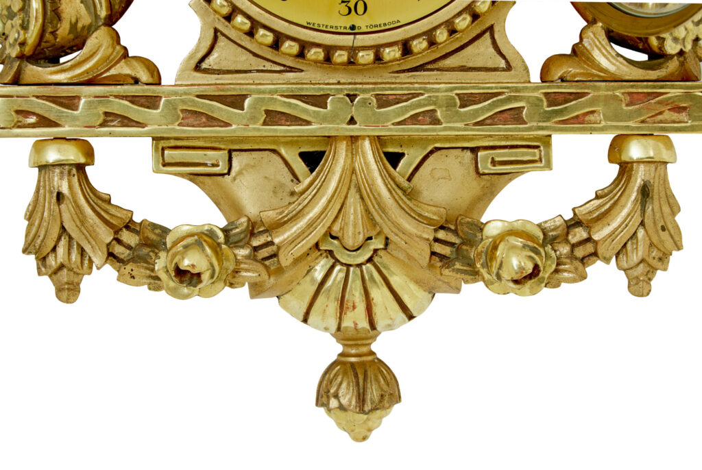20th Century Westerstrand Rococo Revival Gilt Carved Clock — image 4