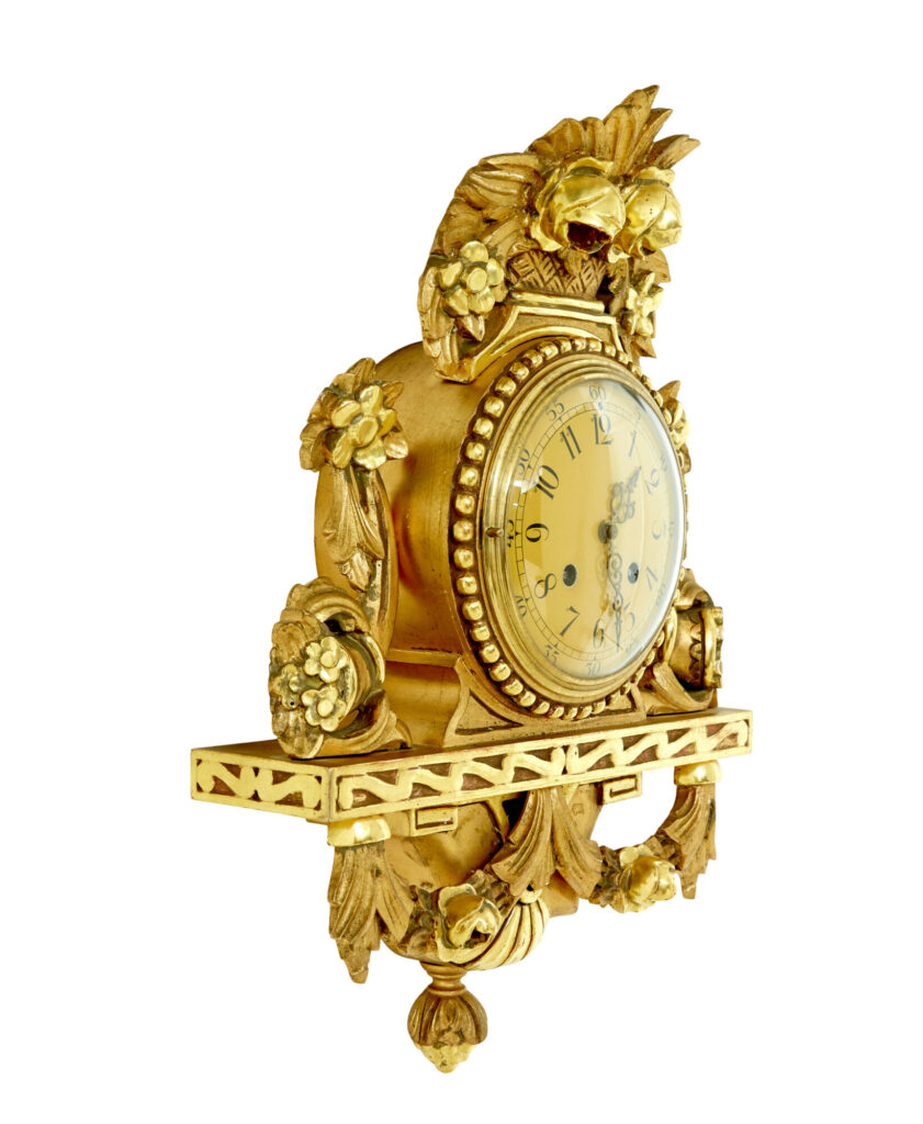 20th Century Westerstrand Rococo Revival Gilt Carved Clock — image 3