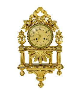 SWEDISH ROCOCO REVIVAL GILT WALL CLOCK BY WESTERSTRAND