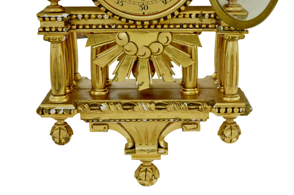 Swedish Rococo Revival Gilt Wall Clock by Westerstrand — image 3