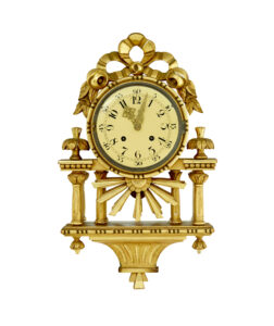 20TH CENTURY SWEDISH GILT CARVED WOOD WALL CLOCK