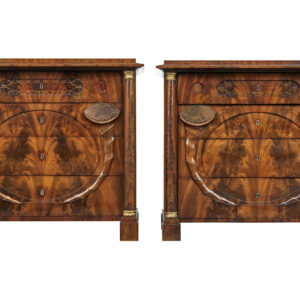 PAIR OF EARLY 19TH CENTURY MAHOGANY BIEDERMEIER SECRETAIRE CHESTS