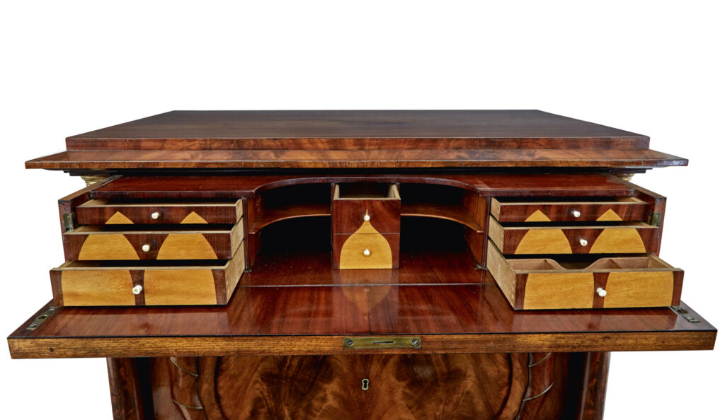 Pair of Early 19th Century Mahogany Biedermeier Secretaire Chests — image 4