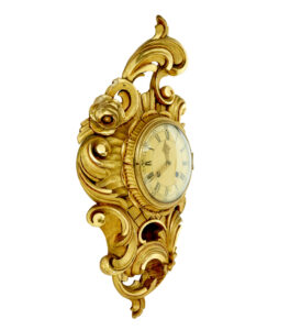 Mid Century Gilt Rococo Revival Wall Clock — thumbnail 4