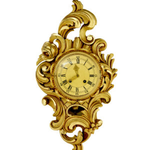 MID CENTURY GILT ROCOCO REVIVAL WALL CLOCK