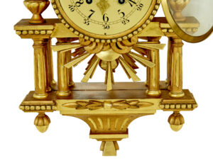 Rococo Revival Ornate Carved Gilt Wall Clock — thumbnail 3