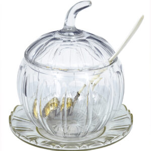 EARLY 20TH CENTURY CUT GLASS PUMPKIN HALLOWEEN PUNCH BOWL