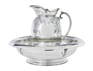 ART NOUVEAU SILVER PLATE JUG AND BOWL BY CHRISTOFLE