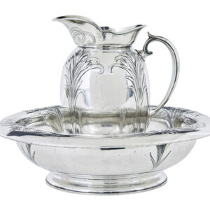 ART NOUVEAU SILVER PLATE JUG AND BOWL BY CHRISTOFLE