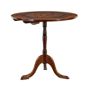 19th Century Inlaid Oak Round Occasional Table — thumbnail 5