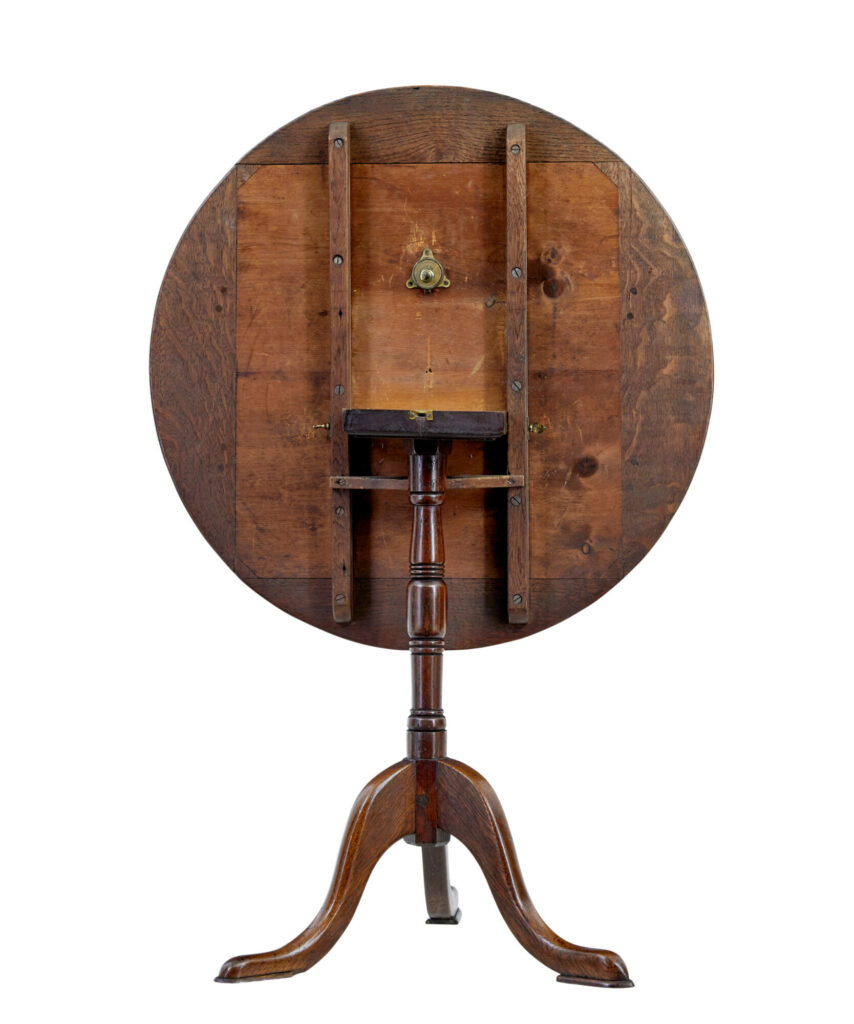 19th Century Inlaid Oak Round Occasional Table — image 6