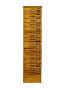 Early 20th Century Apothecary Fruitwood Tall Chest of Drawers — thumbnail 8