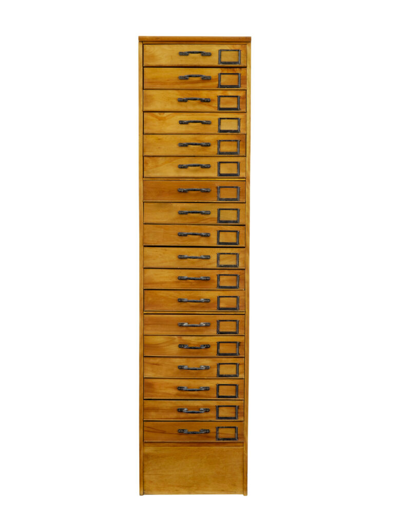 Early 20th Century Apothecary Fruitwood Tall Chest of Drawers — image 8