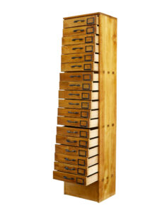 Early 20th Century Apothecary Fruitwood Tall Chest of Drawers — thumbnail 4