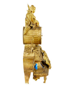19th Century French Gilt Mantle Clock with Sevres Plaques — thumbnail 9